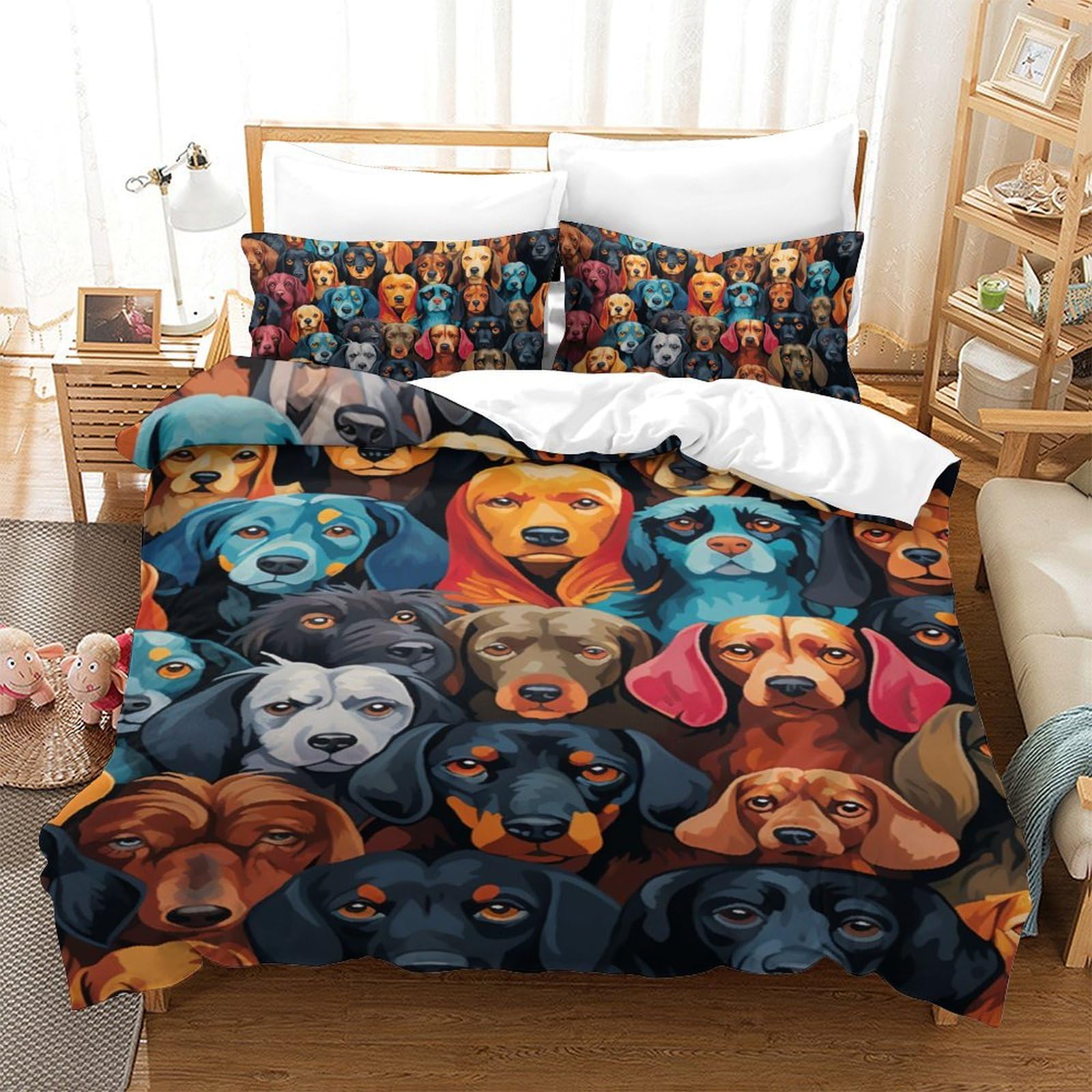 Housse de couette microfibre anti-plis literie lit simple 140x200