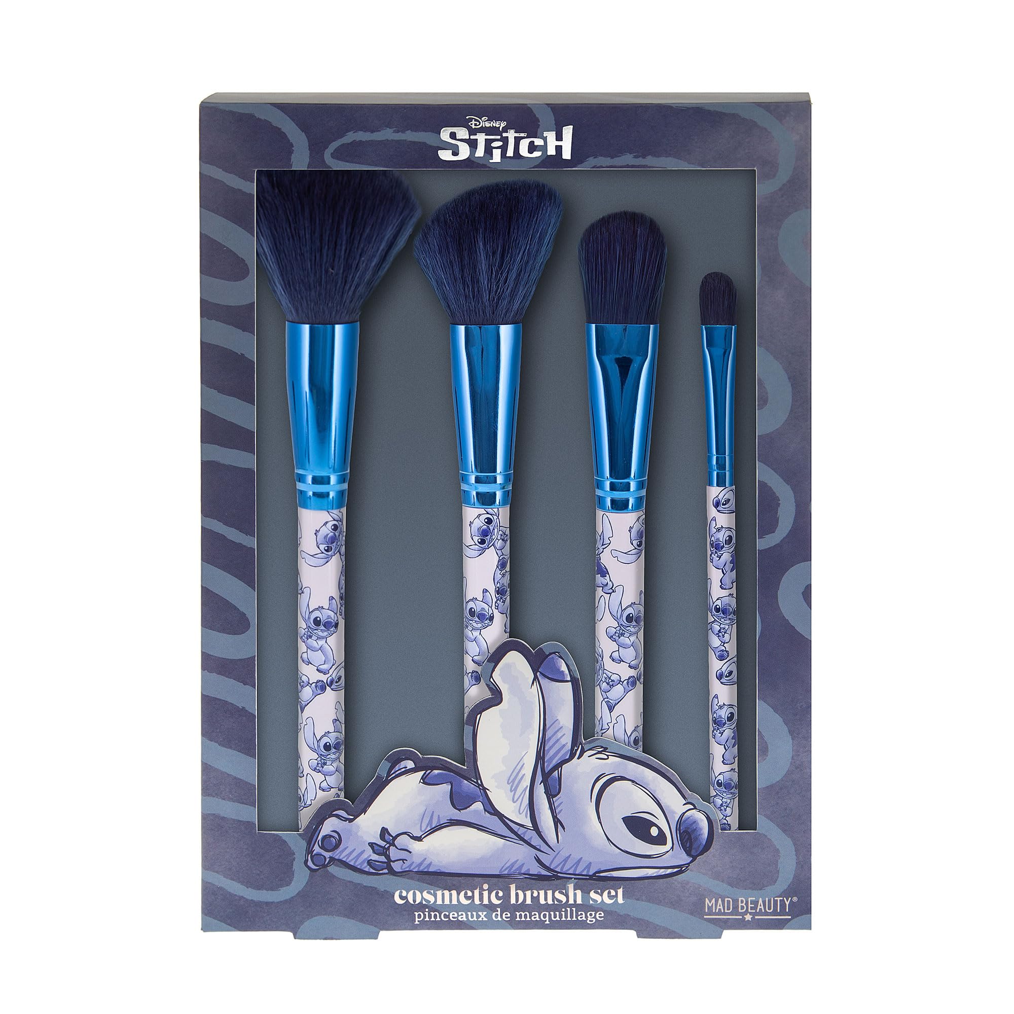 Stitch Cosmetic Brush Set Makeup x4, Stitch Denim