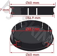 Vista 2 de Skino Eu 0.157 x 2.362 in negro ABS coche aleación rueda centro universal llantas cubo centro tapas auto tuning logo emblema CX 0