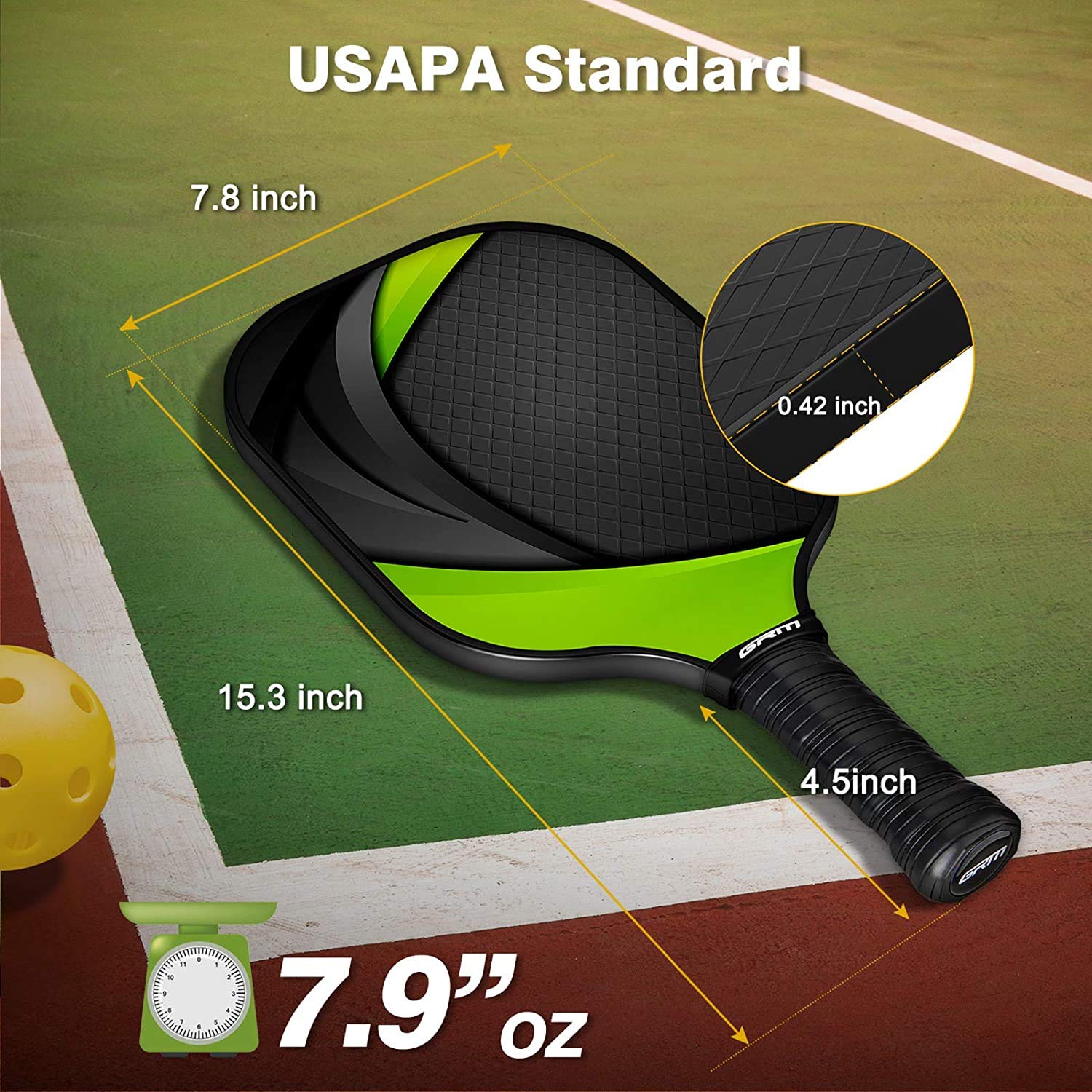GRM by Gonex Pickleball Paddles, USAPA Graphite Pickleball Set of 2