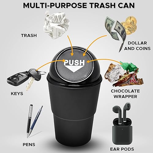 Miniatura 8 de EcoNour Bote de basura para automóvil  Mini bote de basura portátil para automóvil que evita la dispersión de basura, pequeño y práctico soporte