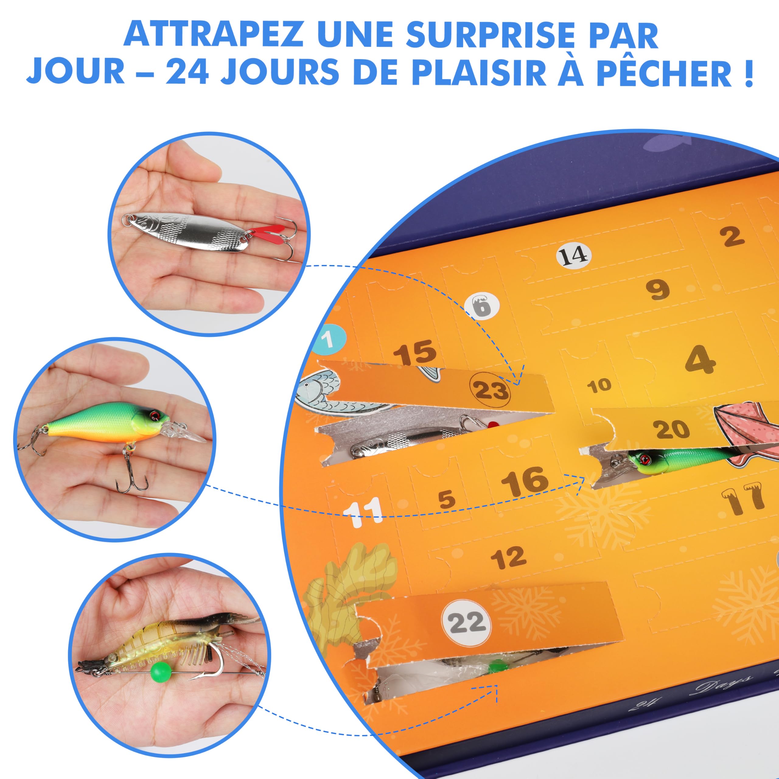 TRUSCEND Kit Complet de Leurres avec Boîte de Pêche et Accessoires Inclus