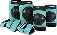 Retrospec Knee Pads Elbow Pads Wrist Guards Set - Adjustable Protective Gear for Skateboarding, Rollerblading, BMX, Scooters Kids Adults