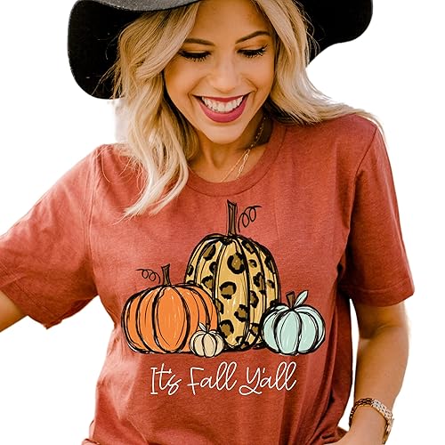 Bella Canvas Fall tshirts, Fall shirts women, It's Fall Y'all Pumpkin Shirt, Women's Graphic Tee, Cute Fall Shirts, Thanksgiving Shirt, Pumpkin