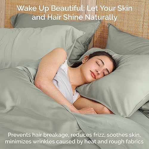 Miniatura 5 de Juego de sábanas de 100 % viscosa de bambú, tamaño Queen, súper suave, 4 sábanas refrescantes para personas que duermen con calor, absorción de