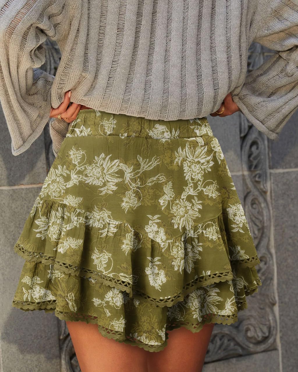 onlypuff Flowy Shorts for Women Ruffle Skorts Mini Skirts High Waisted Teen Gilrs Tennis Skort Summer Shorts - Image 3