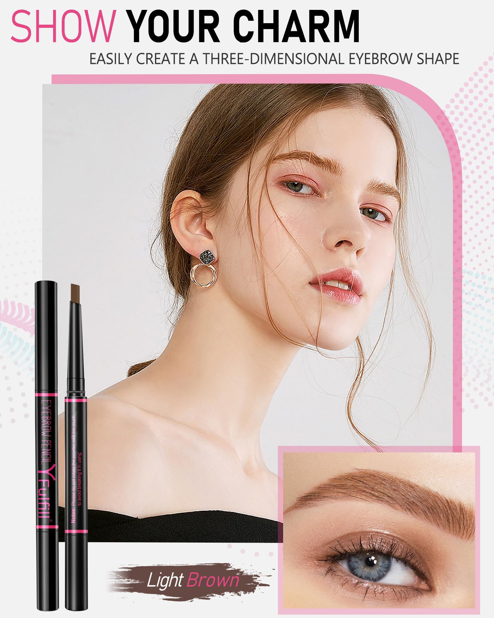 YFulfill Augenbrauenstift Blond für Damen, Augenbrauenstift, Blond, Augenbrauenstift, für Damen, natürlicher Augenbrauenstift