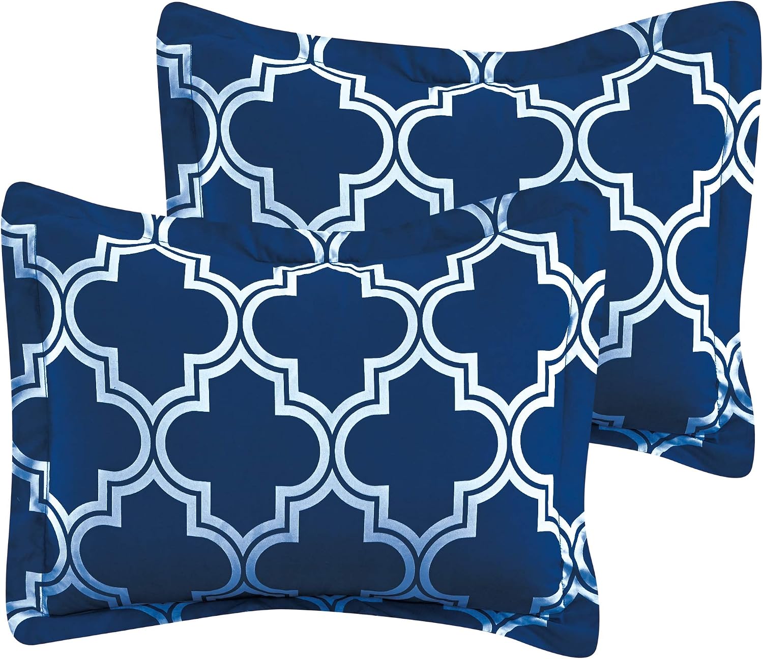 Casa Platino Printed Comforter Set King with 2 Pillow Shams - Luxurious Brushed Microfiber - Down Alternative Comforter - Soft and Comfortable - Machine Washable - Navy