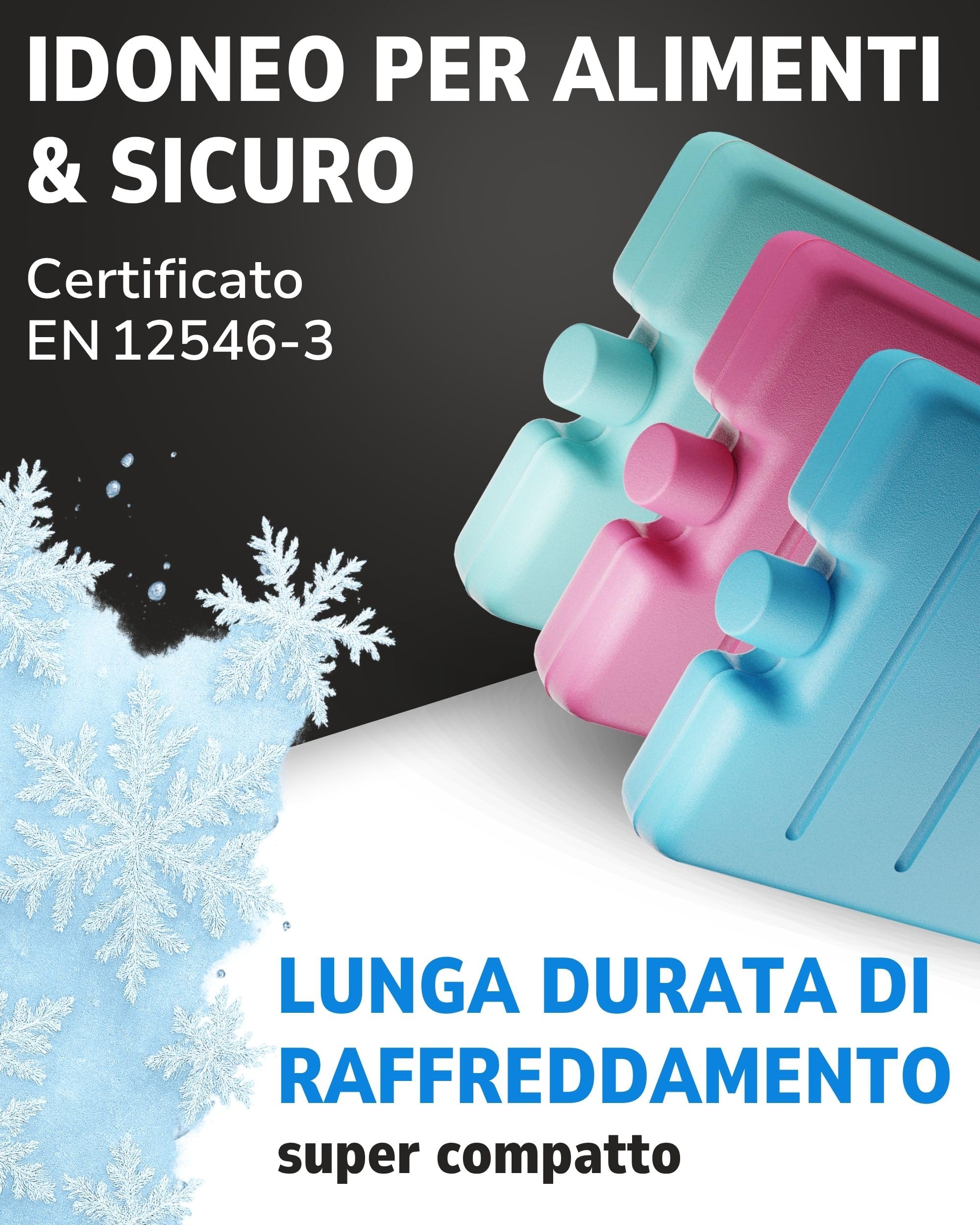 ToCi Piccoli Fresco Batterie in Blu, Rosa e Verde | Mini Fresco-Elementi Riflettenti per la Borsa frigo | Fresco-Batteria per Il Contenitore per Il Pranzo