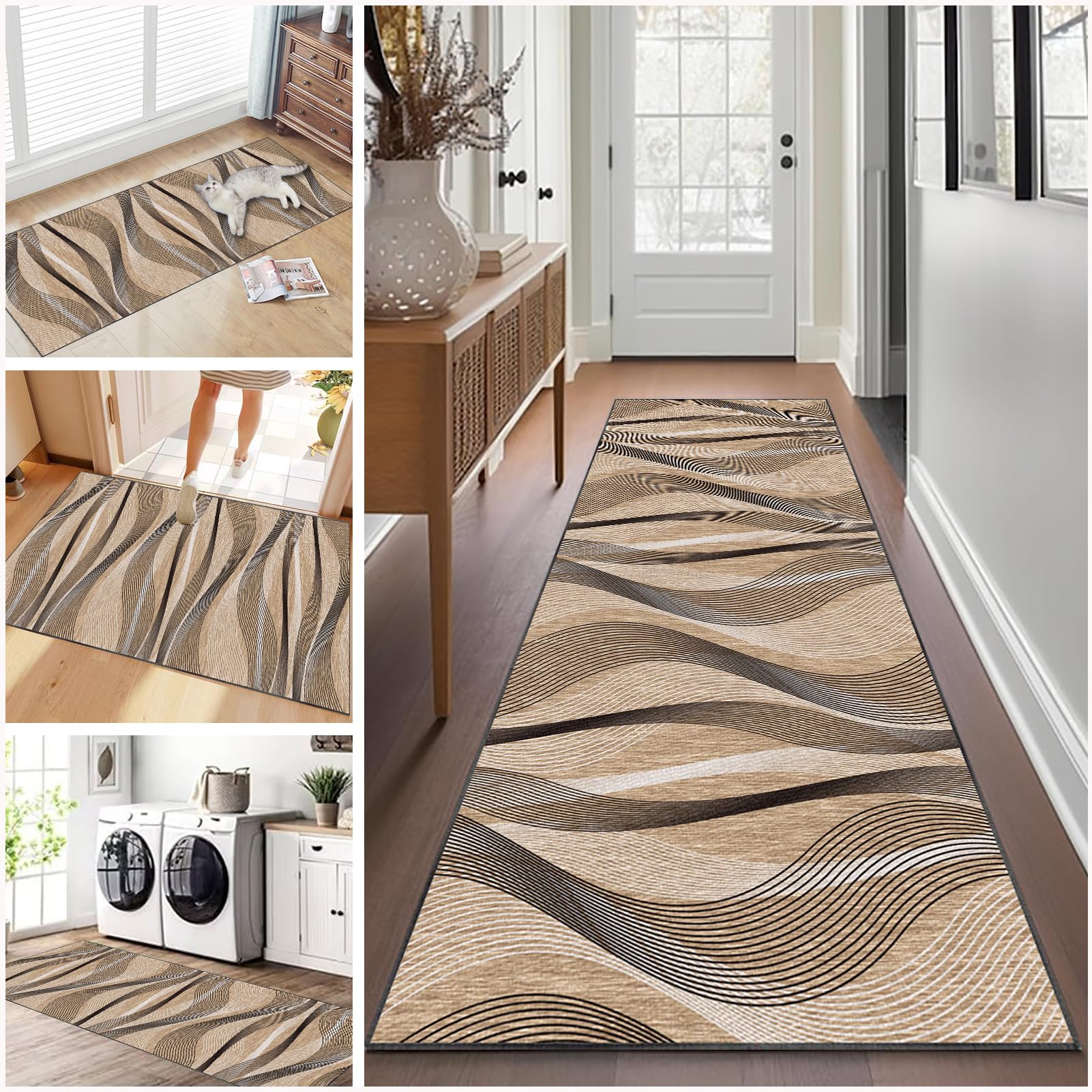 Ruxevnsy 230A Carpet Runners For Hallways 40 X 140 Cm Non-Slip Long Kitchen Rug Washable Runner Rug For Hallway Entryway Kitchen Carpet Runner Heavy-Duty Hall Runner Narrow Rugs Doormat Hallway Kitchen Runner Rug