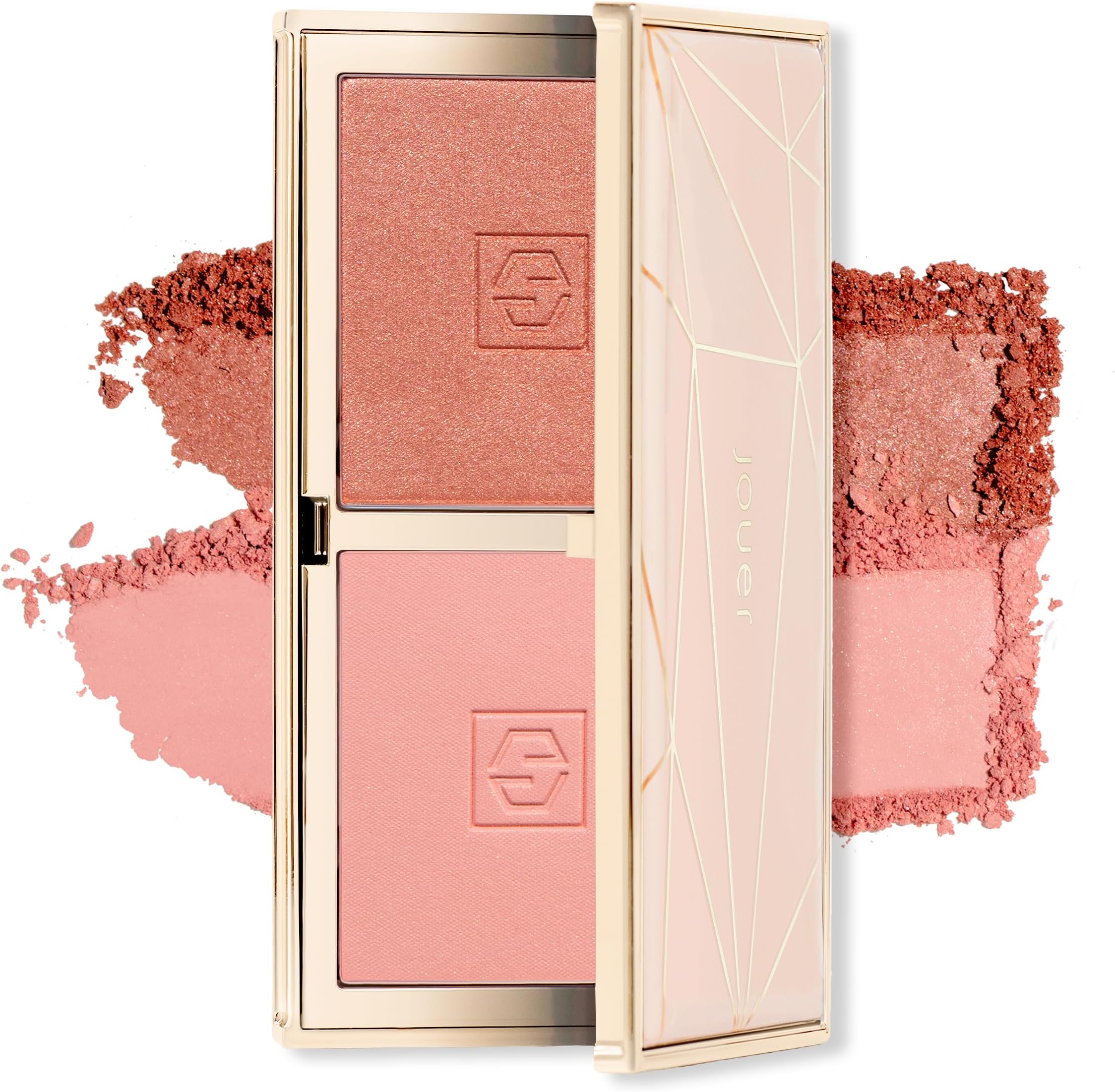 Blush Bouquet Duo 2 Shade Blush Palette High Pigment Powder Natural Flush Beauty Cosmetics Vitamin E Talc-Free Paraben, Gluten & Cruelty Free