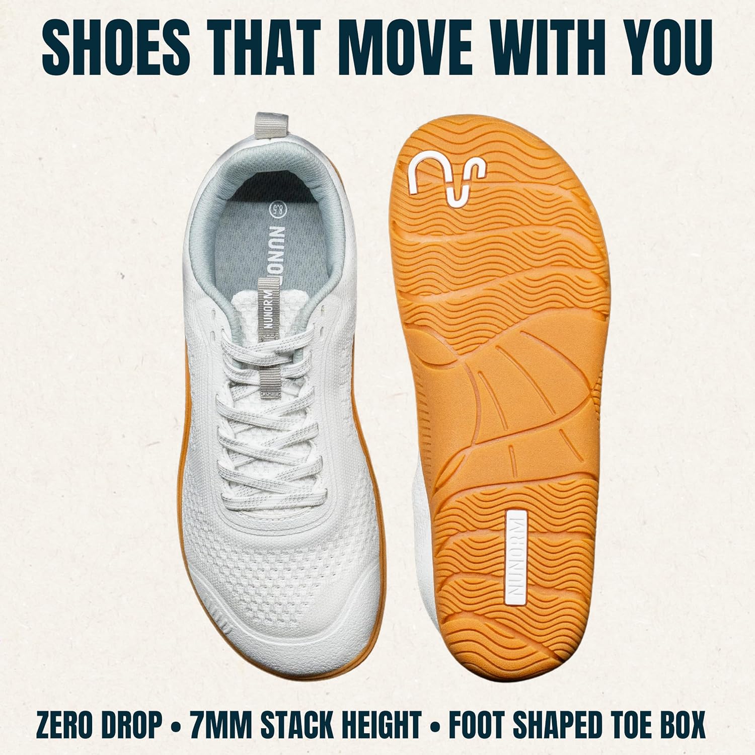 NUNORM Classic - Minimalist, Wide Toe Box Shoe with Flexible Breathable Knit Upper, Zero-Drop Sole, Machine Washable – Perfect for Every Day Wear & in The Gym - Unisex