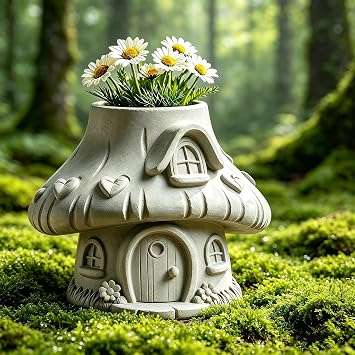 Fairytale Mushroom House Pot Silicone Mold, Unique Container Storage Molds for Epoxy Resin Casting Concrete Clay, 3D Silicone Planter Candle Holder Jewelry Trinket Box Mold DIY Art Craft Decor