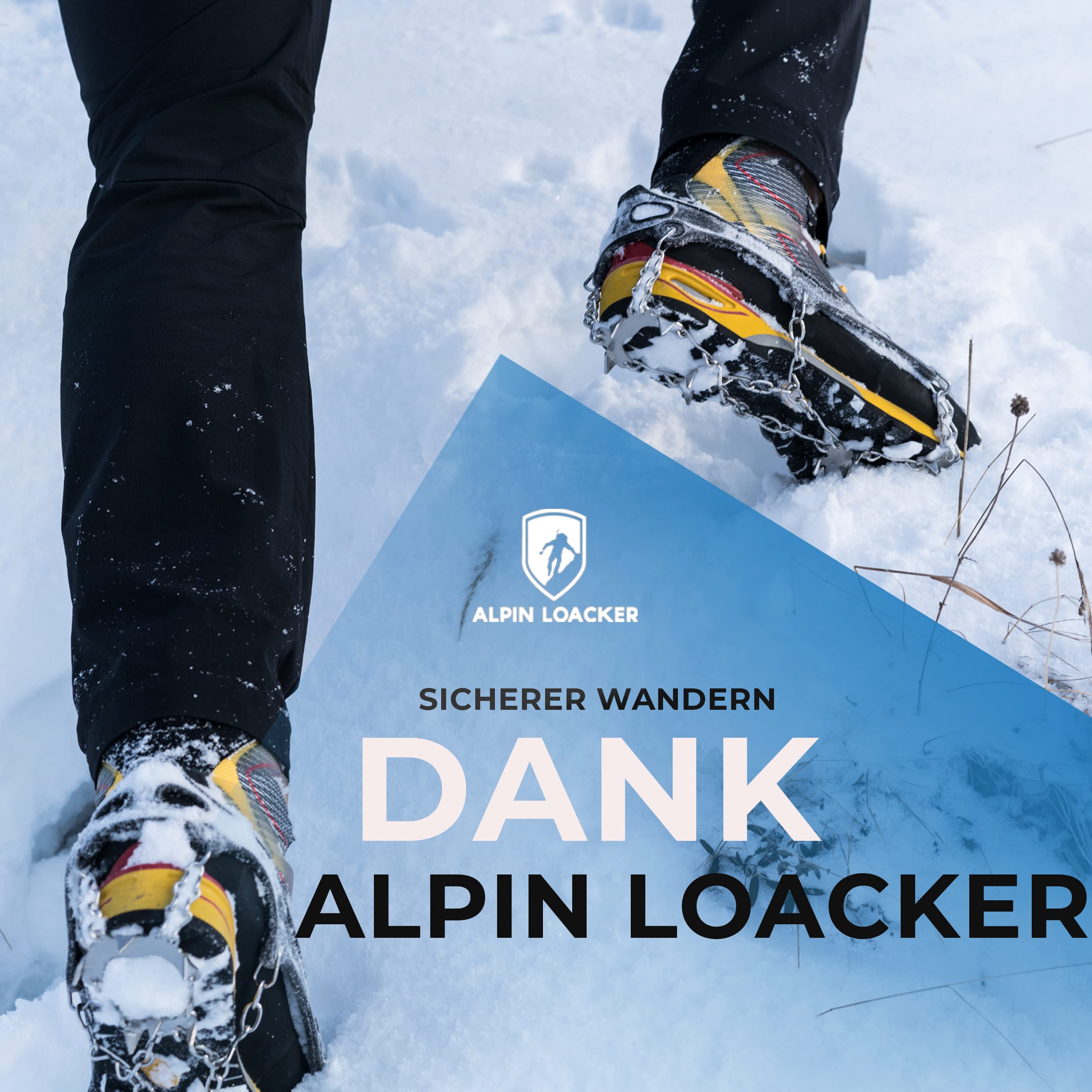 Alpin Loacker Chain Pro 18 - raki, kolce, z 18 pazurami ze stali nierdzewnej, do wspinaczki górskiej, trekkingu, zimowe, outdoor