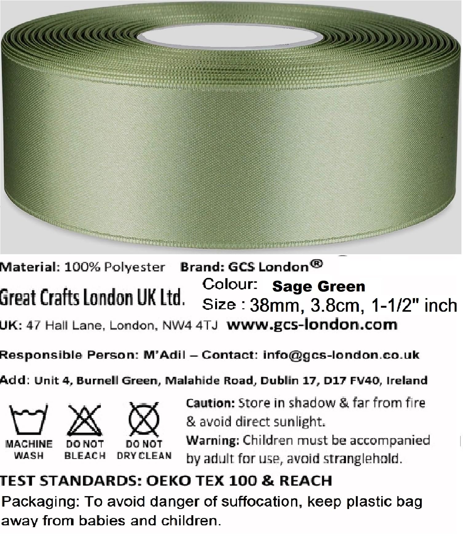 Double Sided Satin Ribbon 25mm x 10 Meters (Off White) for Gifts Wrap Sew Party, Decorations Events Dress Wedding Christmas Crafts, Bows Car, Balloons Hairs, DIY, Bouquets, Cake More — view 508