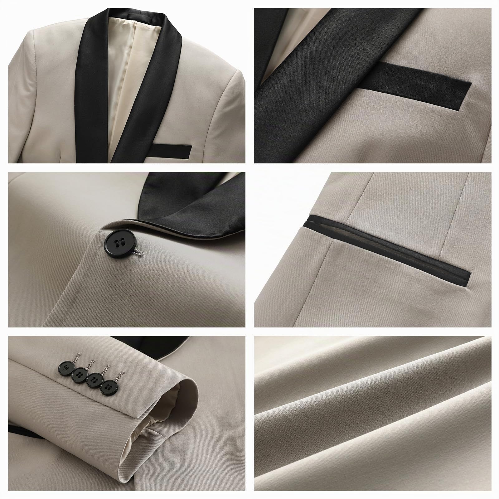3-teilig Herrenanzug mit Schalrevers Slim Fit Sakko Weste und Hose | Klassischer taillierter Business-Anzug für Büro, Hochzeit, Abschlussball, Feier, Festlichkeiten und Alltag