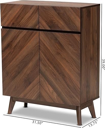 Miniatura 2 de Baxton Studio Hartman Mid-Century - Gabinete moderno de madera con acabado marrón nogal