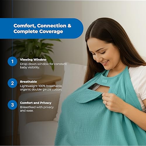 Miniatura 2 de Fundas de lactancia, 100% muselina de algodón orgánico. Transpirables, hermosas, privacidad completa. Fabricado por una madre. Empresa de EE. UU