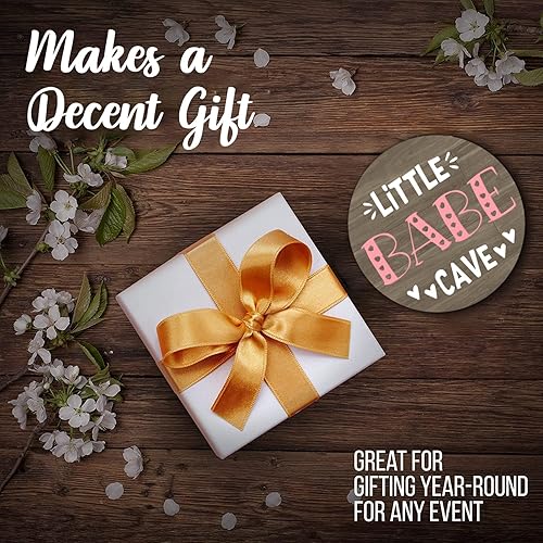 Miniatura 7 de Placa de letrero de cueva de Little Baby para decoración de pared, letrero redondo de madera para puerta, arte de pared para niños pequeños, madera