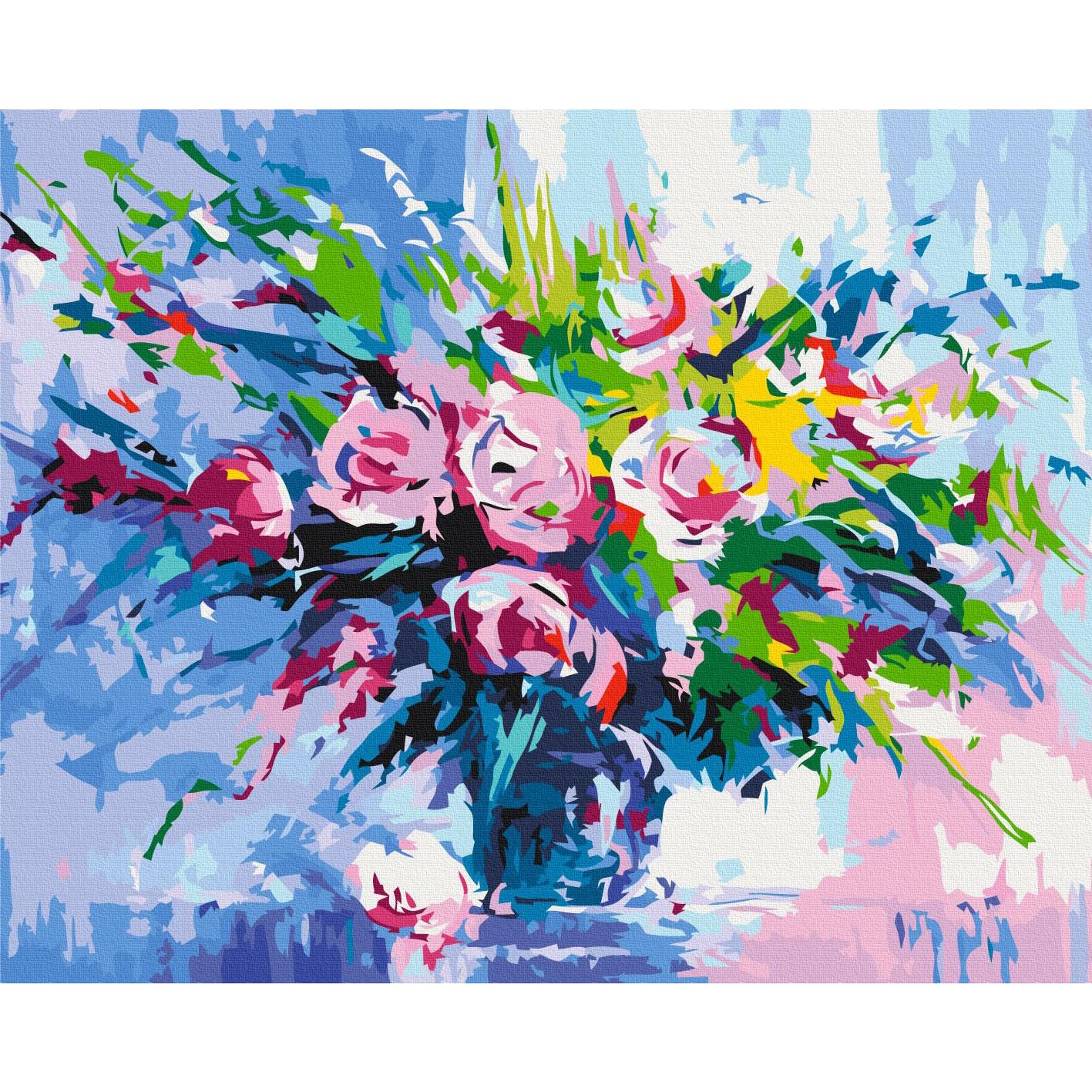 murando - Malen nach Zahlen Blumen Strauß, 50x40 cm, Erwachsene, Kinder