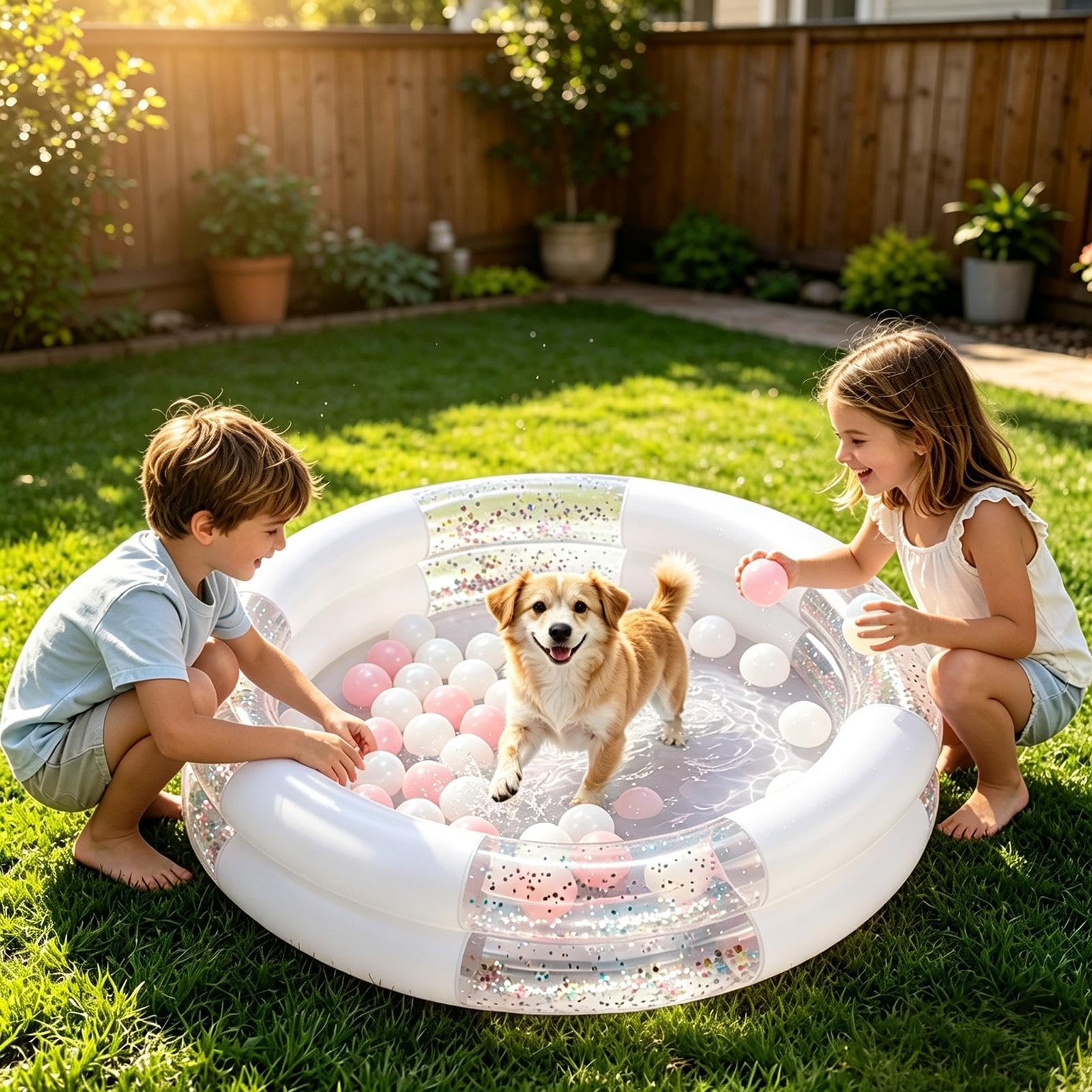 Kinderpools aufblasbarer Sommer-Wasserspiel- und Schwimmspielzeug für den | Aufblasbares Kinderschwimmbecken für Mädchen Hinterhof Sommer Badewanne Park Duschen Garten drinnen