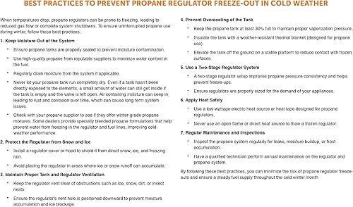 Miniatura 6 de Flame King Regulador horizontal supercompacto de propano LP de 2 etapas con POL para RV, furgonetas, remolques, cámperes, tanque de 100 libras,