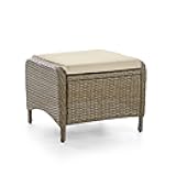 Greemotion Garda 2-Piece Outdoor Patio Aluminum Polyrattan Wicker Outdoor Ottoman All Weather Rattan, Outdoor Footstool Footrest Seat Set w/Removable Cushions, Beige and Natural Brown