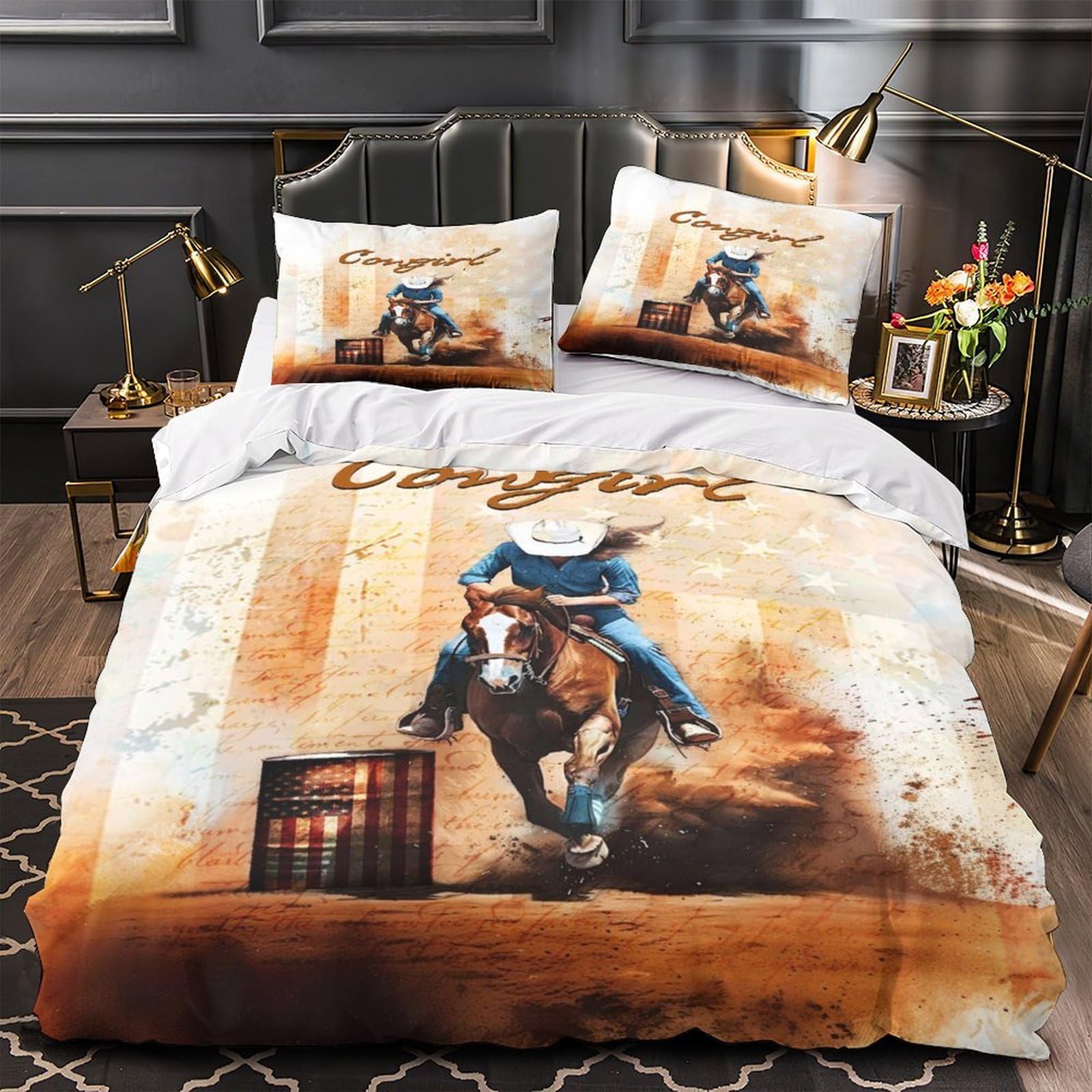 Parure de lit cowboy housse de couette zippée pour le confort d'un ado