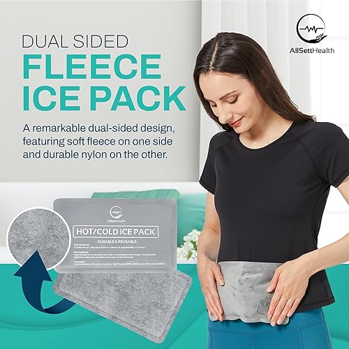 Miniatura 2 de Paquete de 4 bolsas de hielo reutilizables para lesiones, bolsa de hielo suave con tela de vellón suave de terciopelo, juego de hielo flexible de