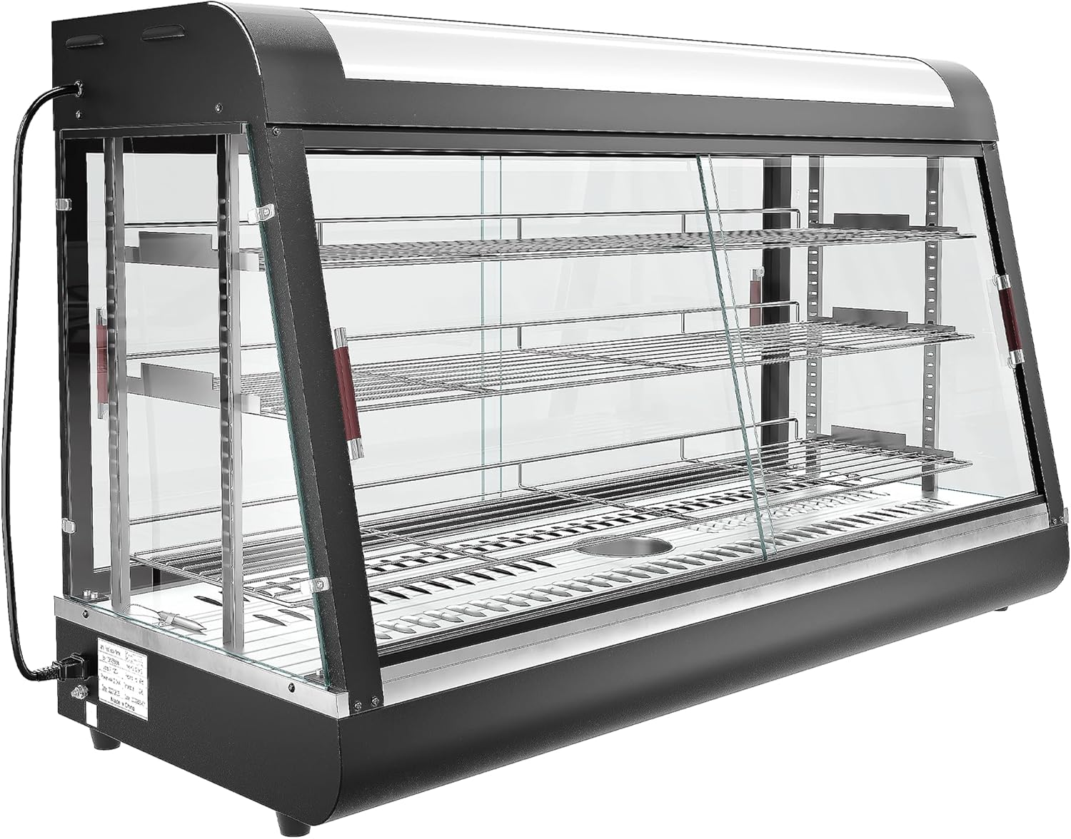 Countertop Food Warmer,48″ Three Tier Commercial Warmers for Food Display, Glass case, with LED Lighting Removable Shelves Pastry for Buffet Restaurant