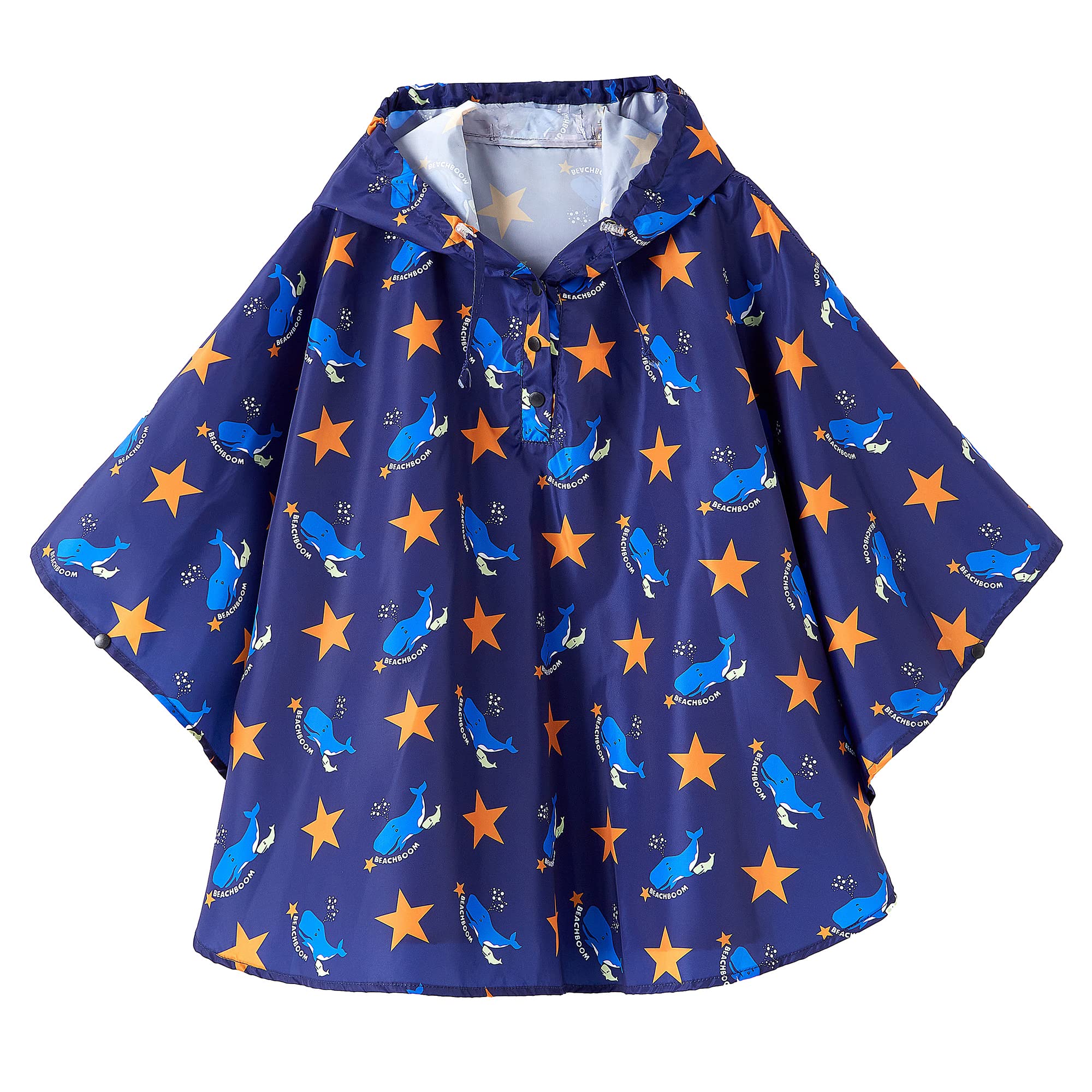 QIKADO Poncho Antipioggia Bambino, Poncho Pioggia Bambina con Cappuccio e Bottoni Portatile
