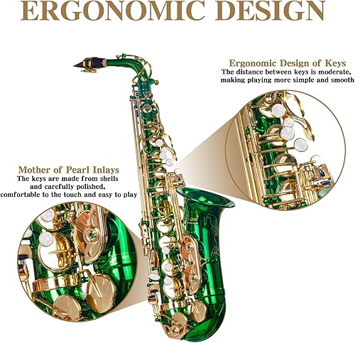 Miniatura 10 de SLADE Saxofón Eb Saxofón Alto para Estudiantes Principiantes, Saxofón Adulto, Saxofón Alto, Saxofón Principiante, Saxofón Alto, Saxofón, Azul