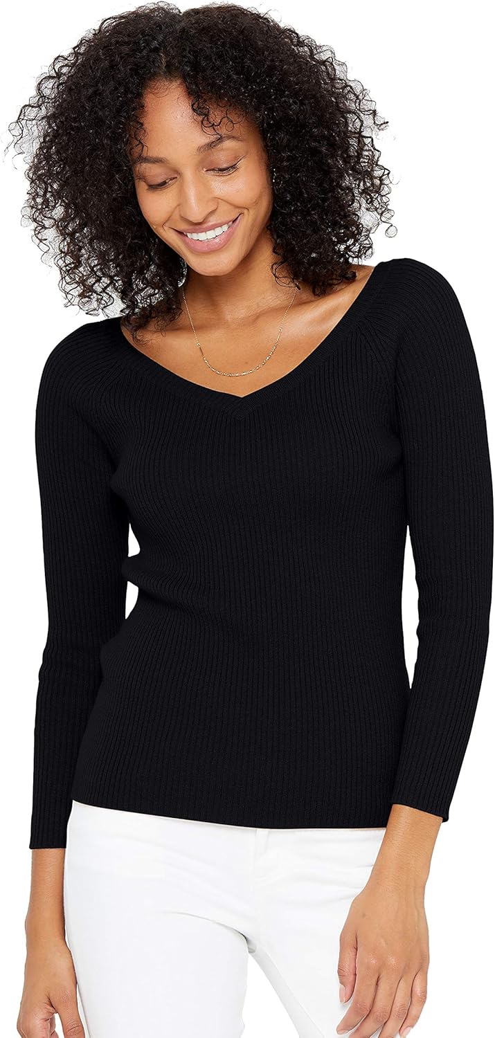 State Cashmere Women's Easy V-Neck Ribbed Sweater Ghana Ubuy