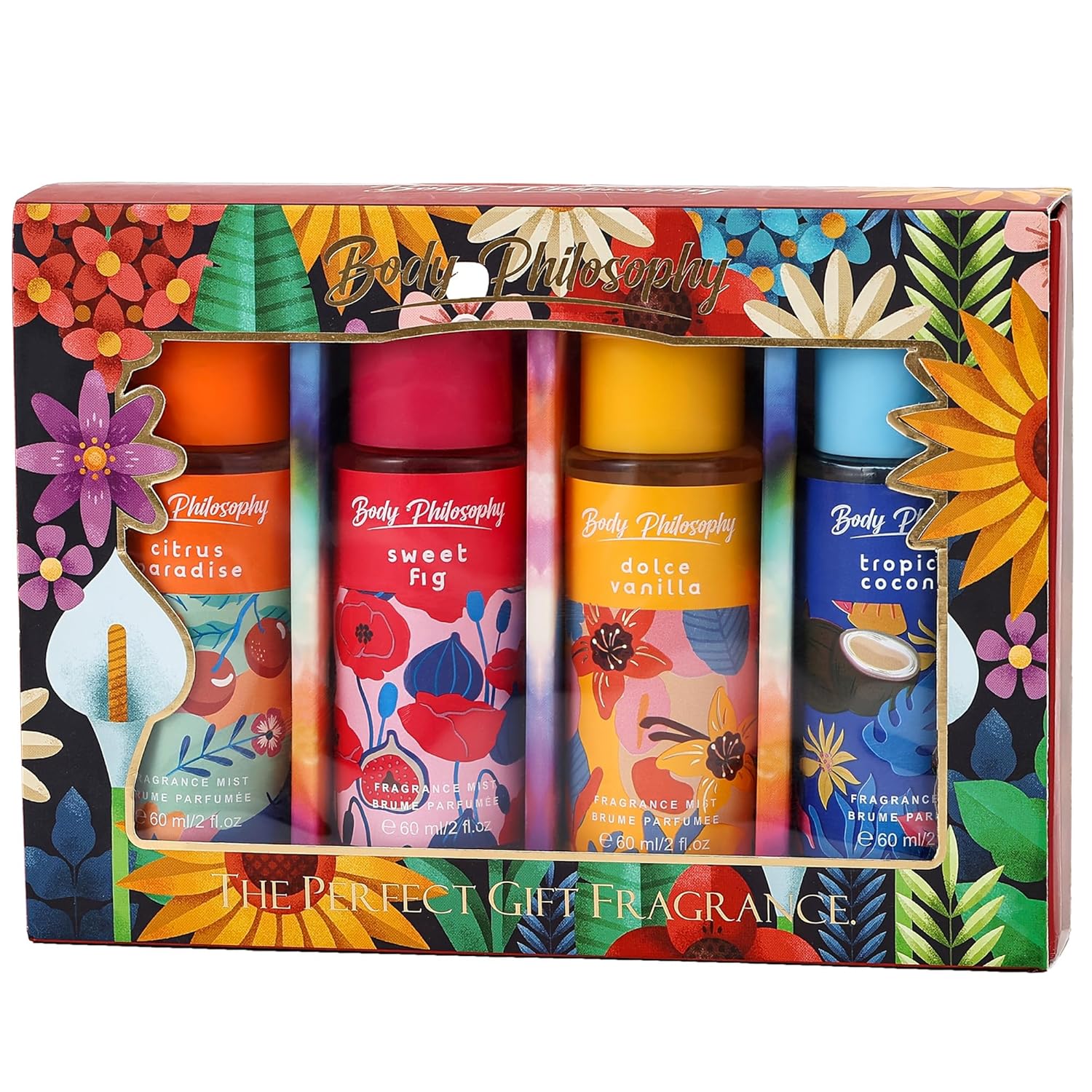 4 Piece Fragrance Mist Mini Gift Set for Women – 2 fl.oz Travel Size Perfumes Hair & Body Spray, Citrus Paradise, Sweet Fig, Dolce Vanilla, Tropical Coconut – Perfect Birthday Holiday Gift for Her 4 Piece Fragrance Mist Mini Gift Set for Women – 2 fl.oz Travel Size Perfumes Hair & Body Spray, Citrus Paradise, Sweet Fig, Dolce Vanilla, Tropical Coconut – Perfect Birthday Holiday Gift for Her