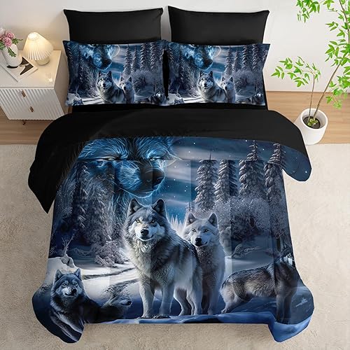 Vista 34 de AILONEN Juego de edredón con estampado de leopardo y rosas para niñas, mujeres, parejas, amantes, 7 piezas en una bolsa, tamaño completo, con Rose3