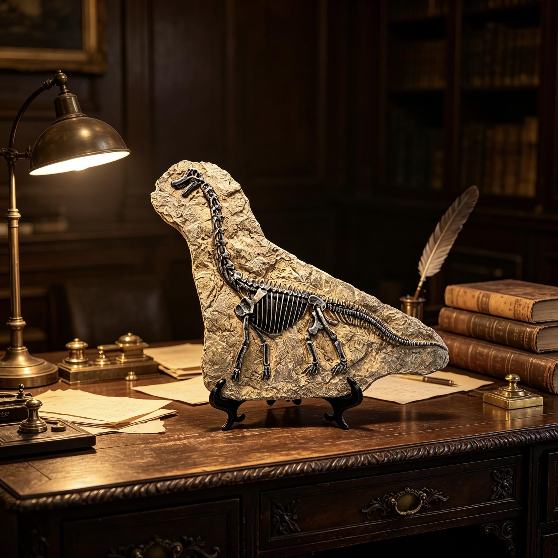 XINDAM Żywica brachiozaur dinozaur skamieniała statuetka model symulowany szkielet dom biuro ekspozycja dekoracyjne pudełko rzemiosło dekoracja (Styl 7)