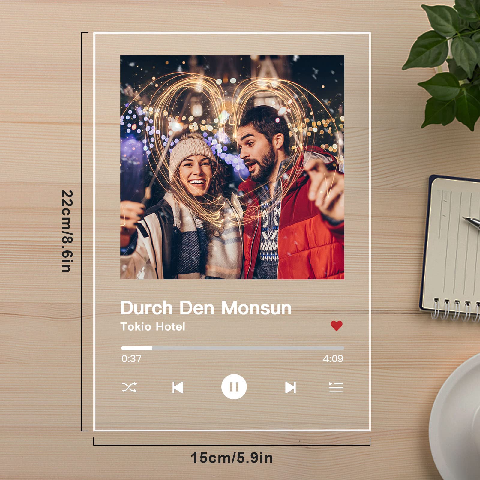 Wucidici Targa musicale personalizzata con codice QR, copertina