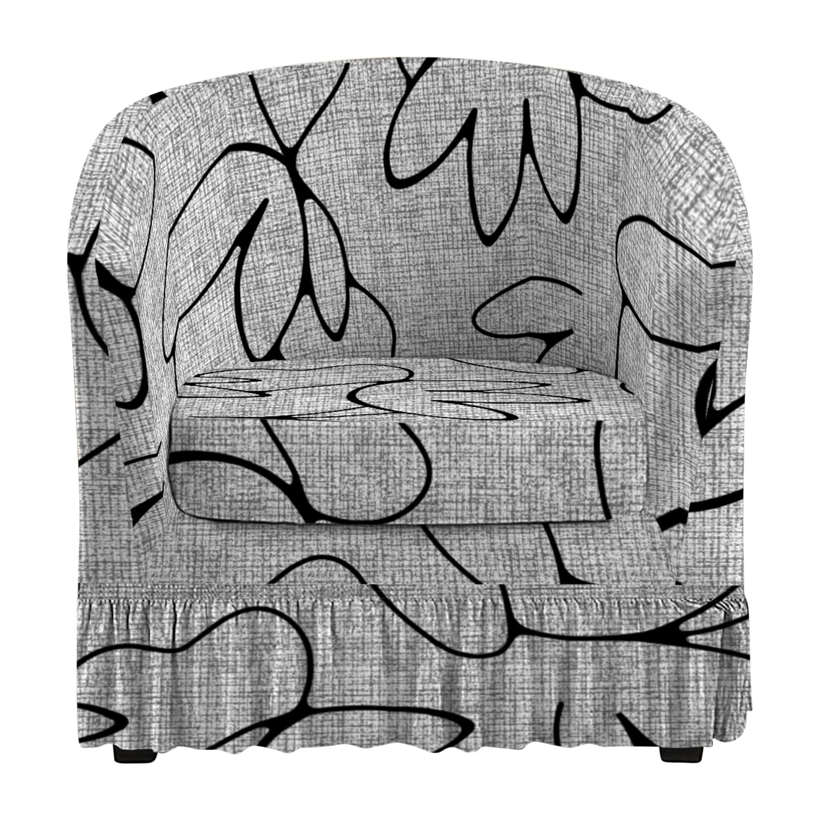 FUANGUI 2 Piece Club Chair Slipcover Stretch Barrel Chair Covers Armchair Slipcovers Soft Removable Washable Chair Covers, Living Room Chair Couch