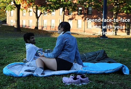 Miniatura 6 de Saco de dormir para adultos y niños de 4 estaciones, cálido, impermeable y ligero, ideal para camping, mochilero y senderismo
