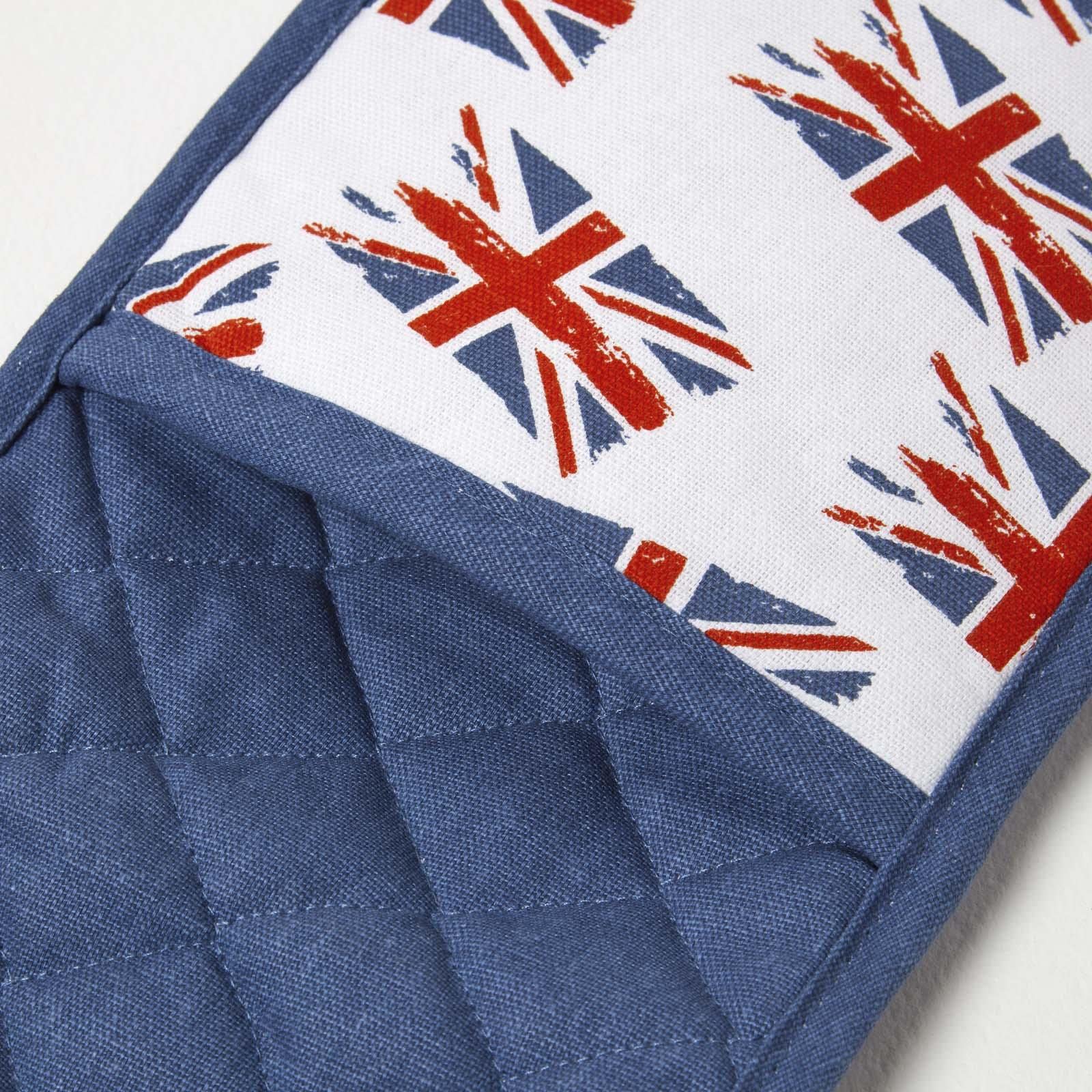 HOMESCAPES Guanto Da Forno Doppio In Puro Cotone, Motivo Union Jack, 85