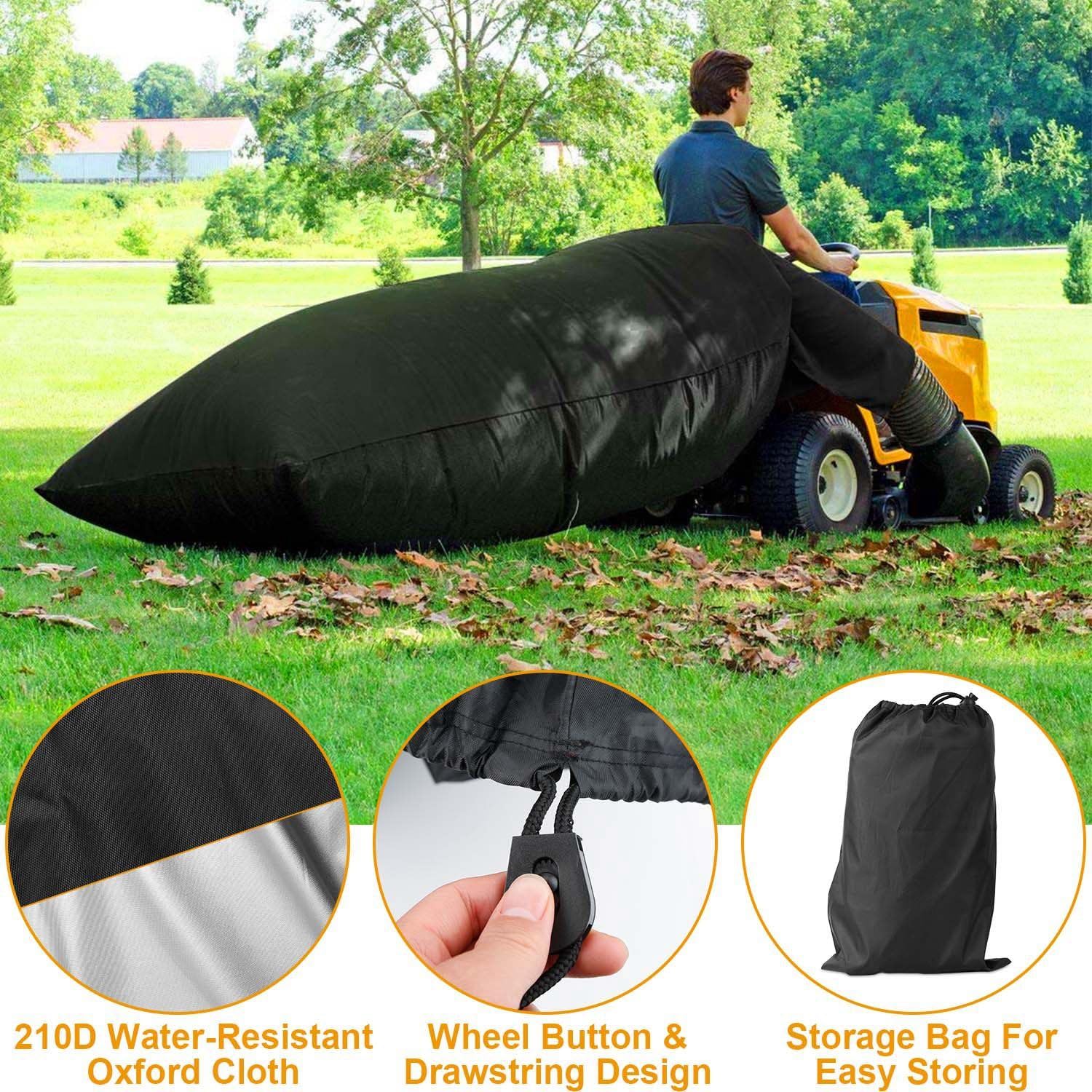 Tractor Leaf Bag,Lawn Tractor Leaf Bag, 54 Cubic Feet, Standard Garden Waste Collection, 112in Opening, Black