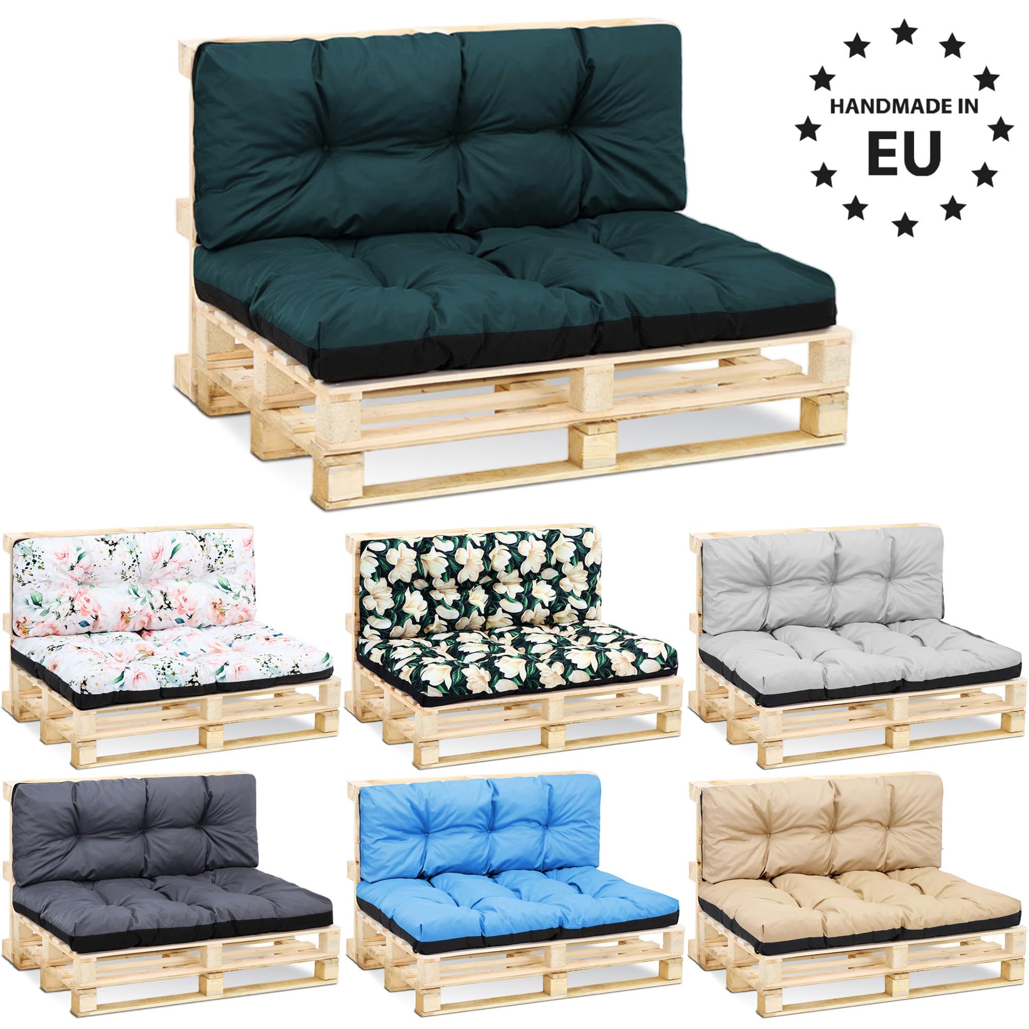 Cuscini per pallet esterno 120x80 cm Verde