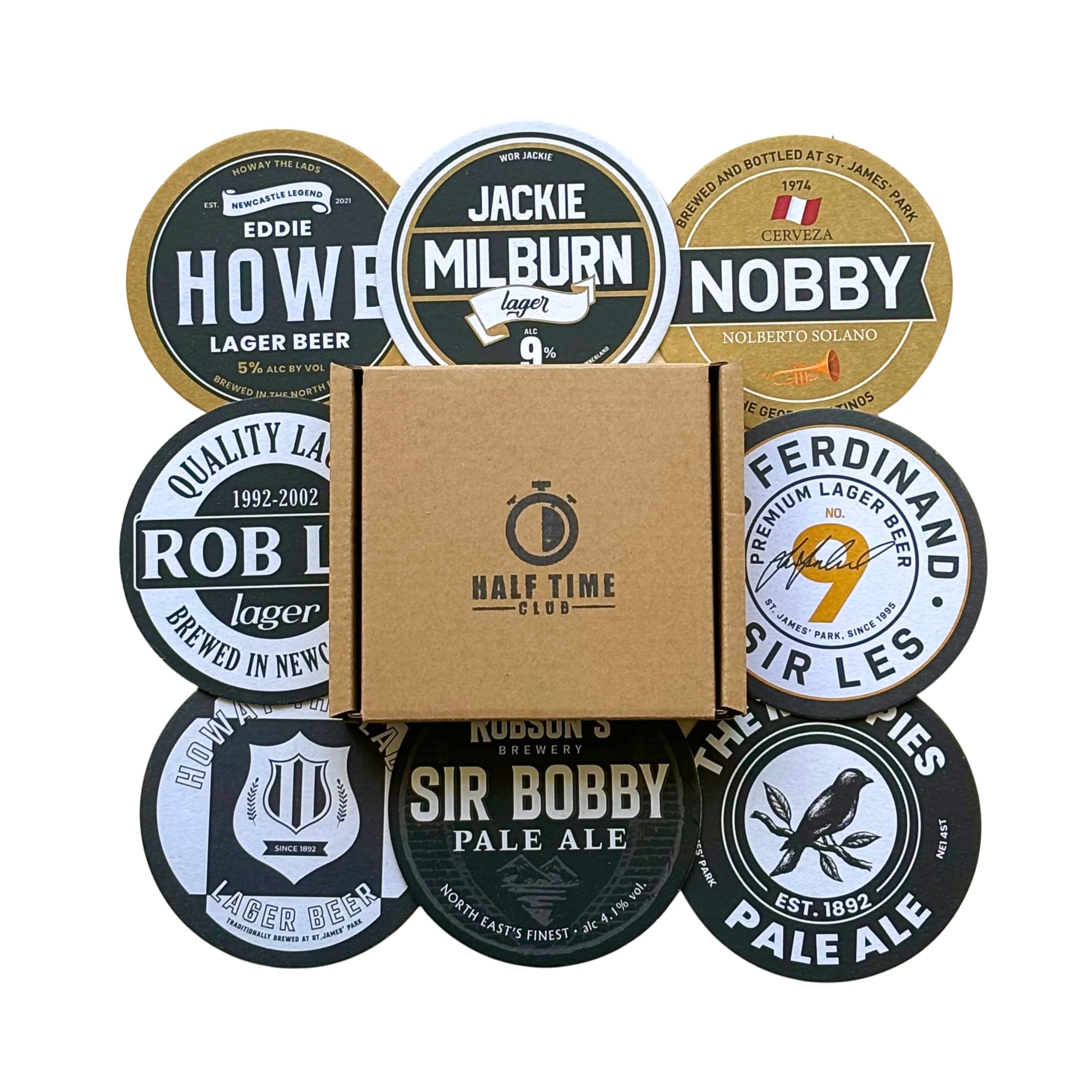Newcastle United 2nd Edition Football Beer Mat Coasters - Perfect for a Gift or Present for Any Newcastle Fan (8-Pack)