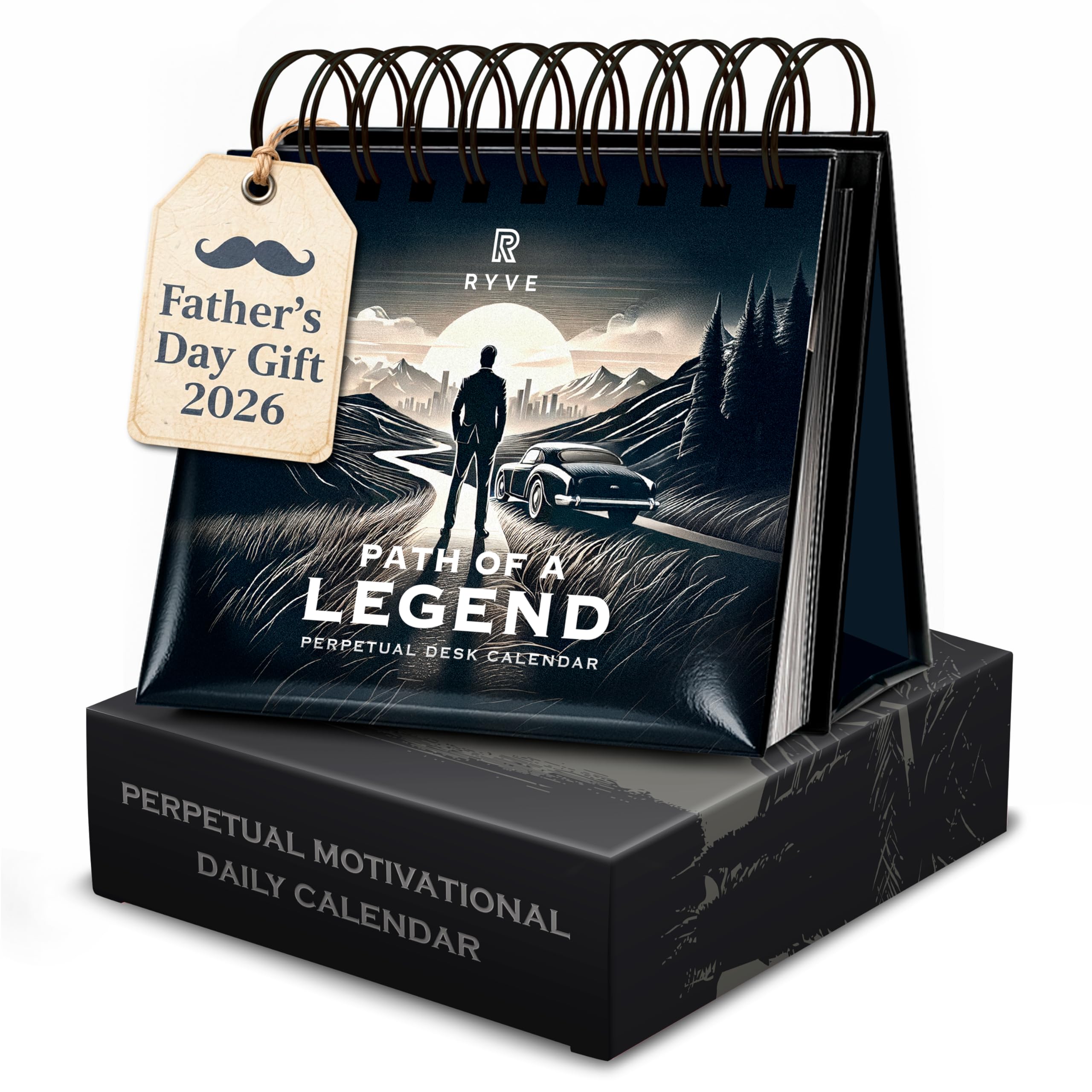 RYVE Motivational Quotes Desk Calendar – 366 Daily Reflections for Personal Growth – Office Accessories and Gifts for Men, Mindfulness Flip Calendar, Inspirational Desk Quote — image 1