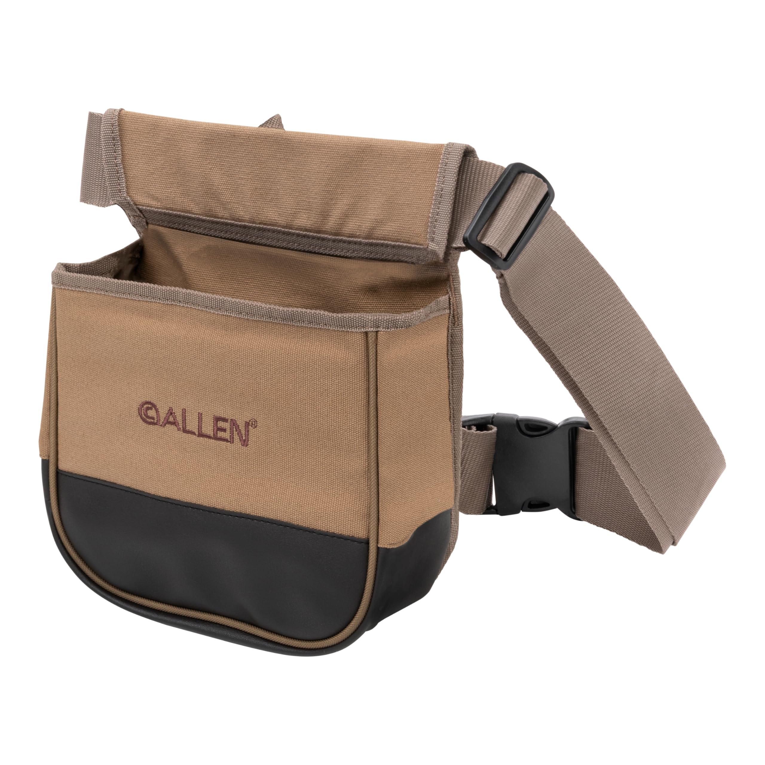 Allen Company Shotgun Shell Pouch with Belt - Clay, Trap, and Skeet Shooting Accessories - Hunting and Gun Range Gear - Soft Canvas Design - Tan or Olive Drab