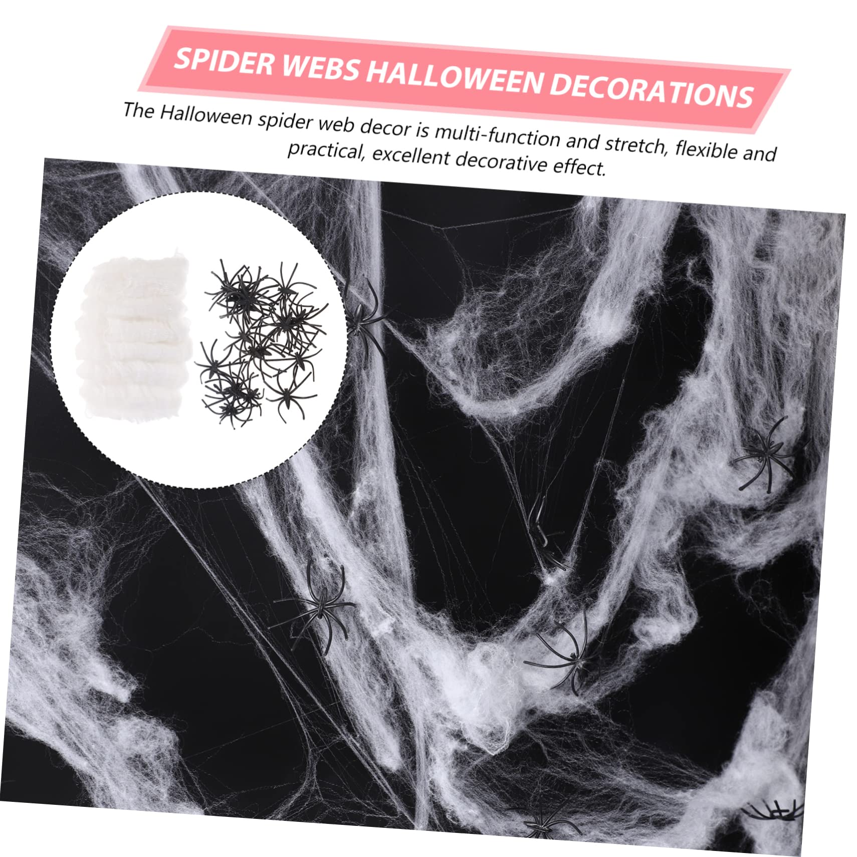 BESPORTBLE 10sets Decorazioni Halloween Con Ragnatela Finta e Ragni Per Decorazioni Domestiche e Festa Di Halloween Per Interni Ed Esterni Accessorio Divertente Per Scherzi e Atmosfera