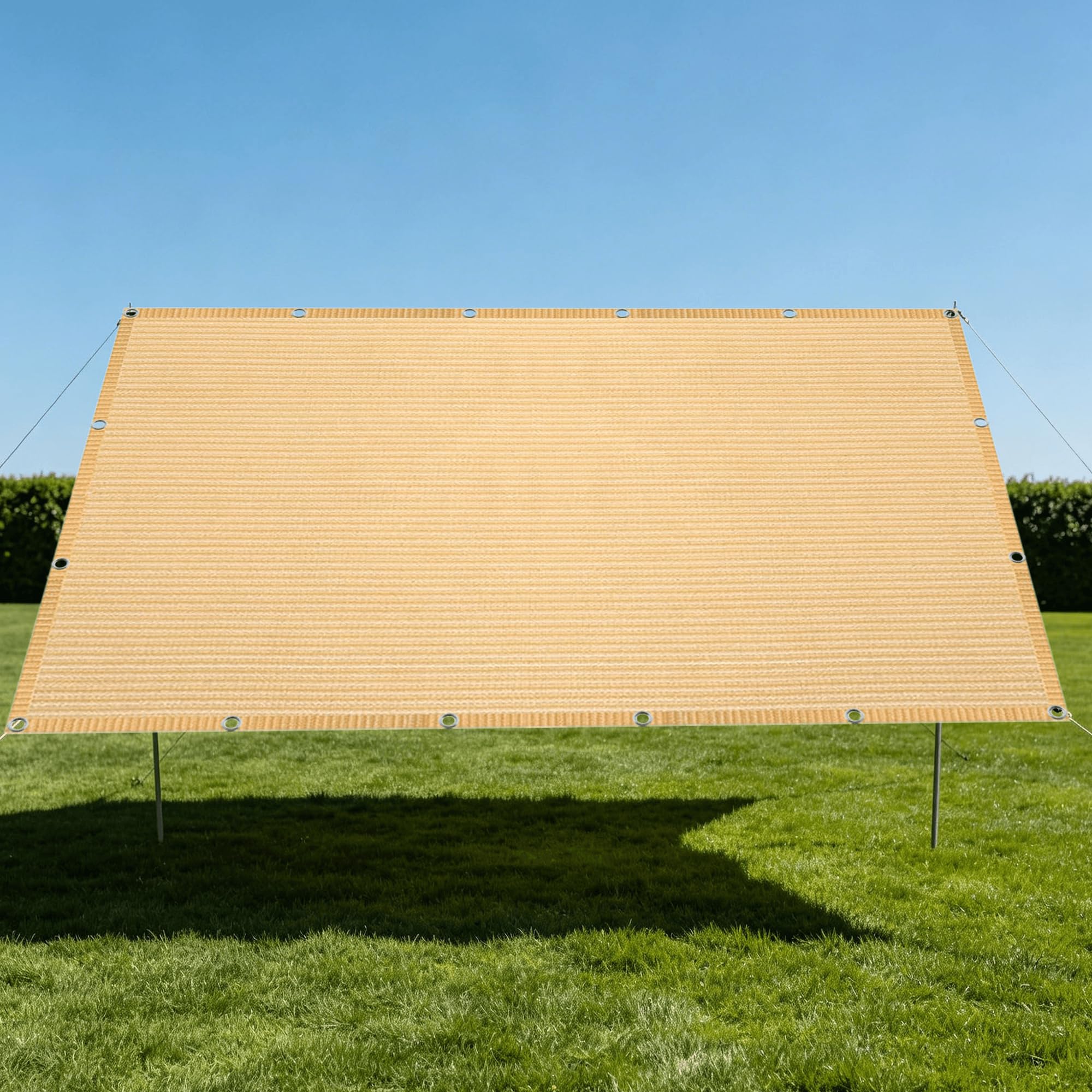 Filet d'ombrage avec œillets 2.9x5m crème pour pergola et terrasse
