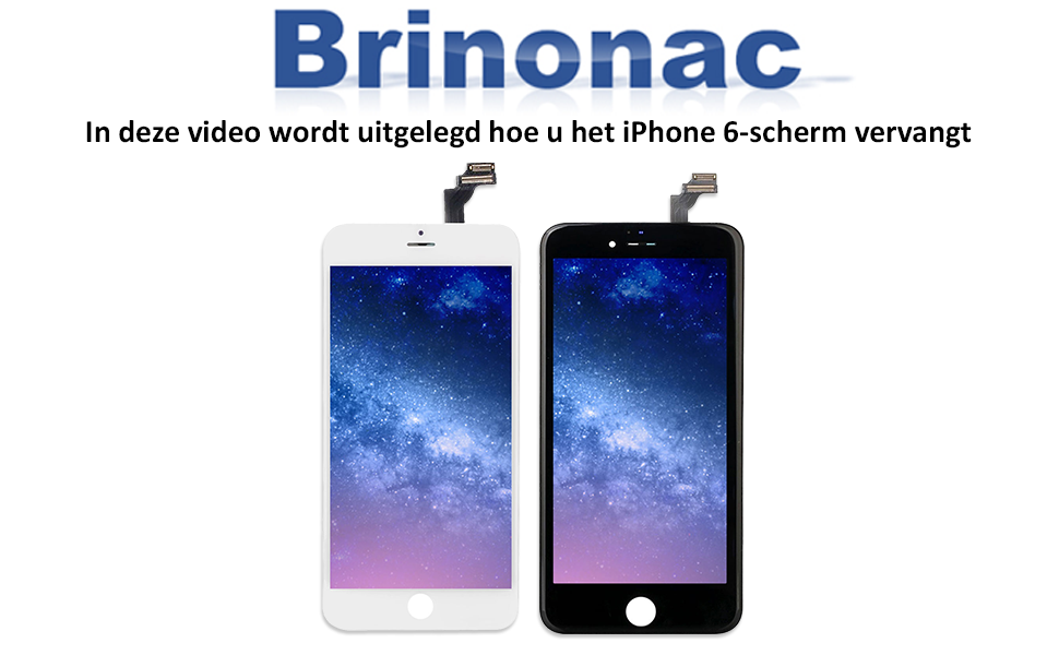 Brinonac voor iPhone 6 Screen Vervanging Zwart Touch Display LCD Digitizer Volledige Vergadering met Front Camera, Nabijheid Sensor, Oor Speaker en Home Button Inclusief Repair Tool