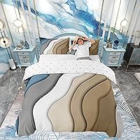 Vista 18 de Funda de edredón abstracta de color negro y morado, tamaño Queen, funda de edredón de geometría moderna con 2 fundas de almohada para adolescentes