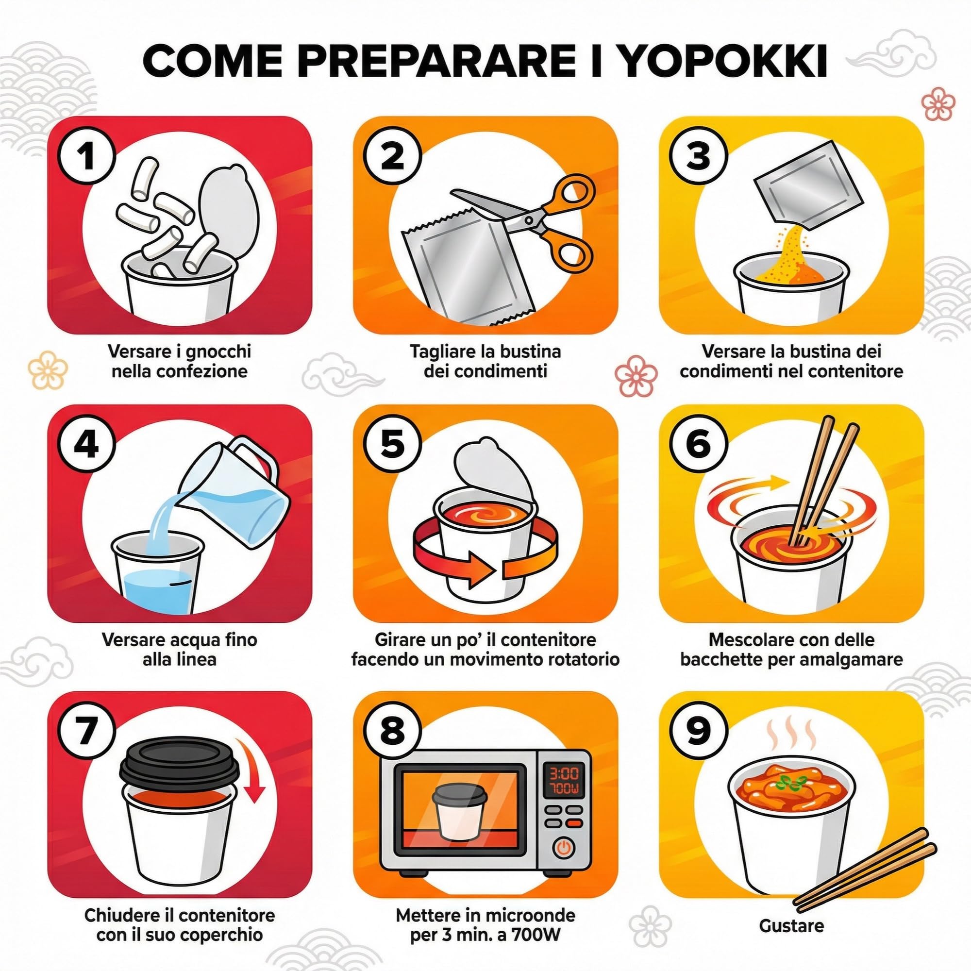 HU TASTE Kit Tteokbokki Gnocchi di Riso Coreano: 2pz Kimchi, 2pz Fagioli Rossi e 2pz Original Rice Cake - Box Cibo Asiatico, Gnocchi di Riso Cinesi e Giapponese Food, Snack Coreano Piccante, 6 Pack
